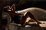 Fabian Perez Canvas Paintings - Paola on thhe Couch